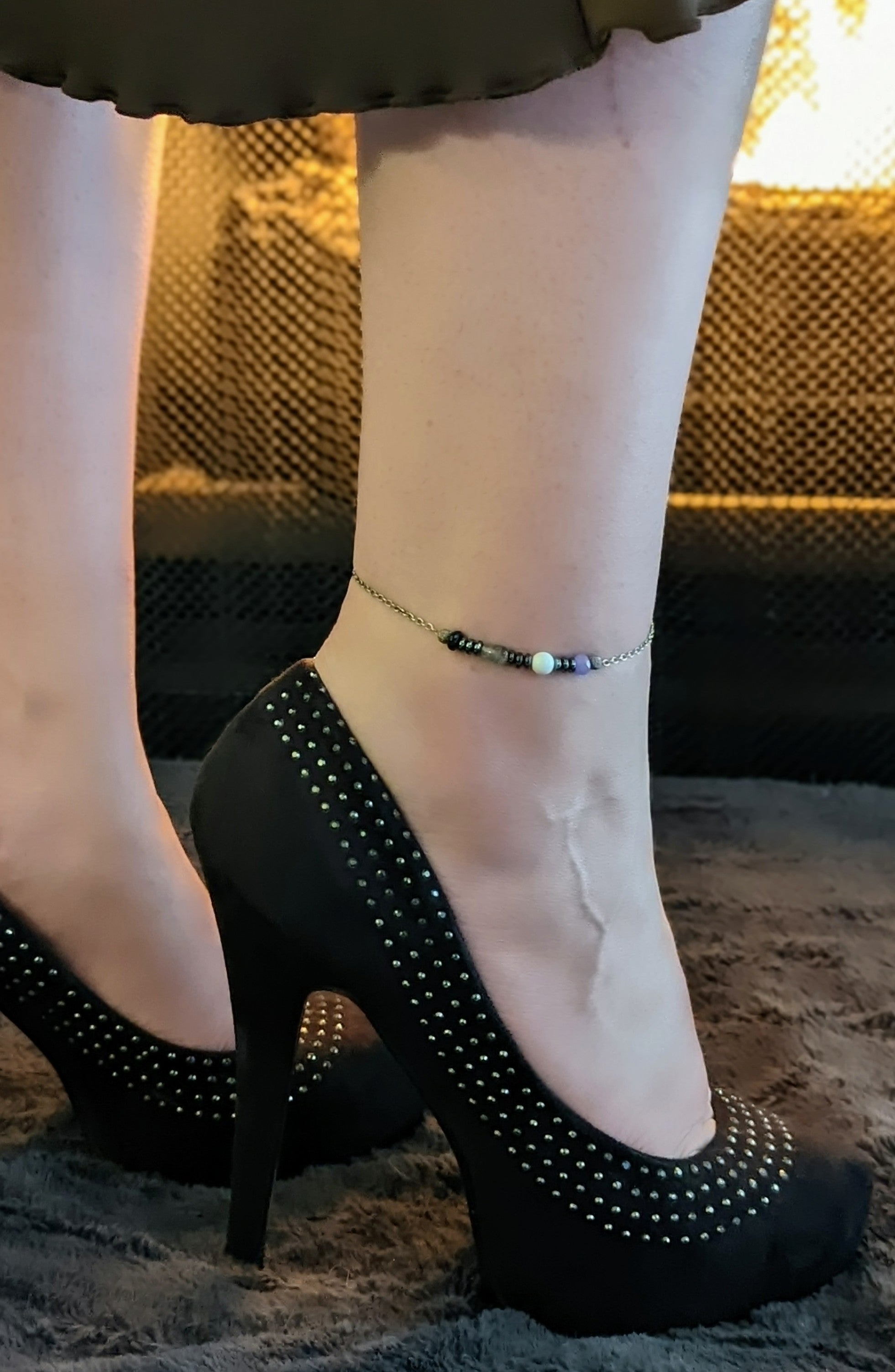 Asexual Flag Anklet
