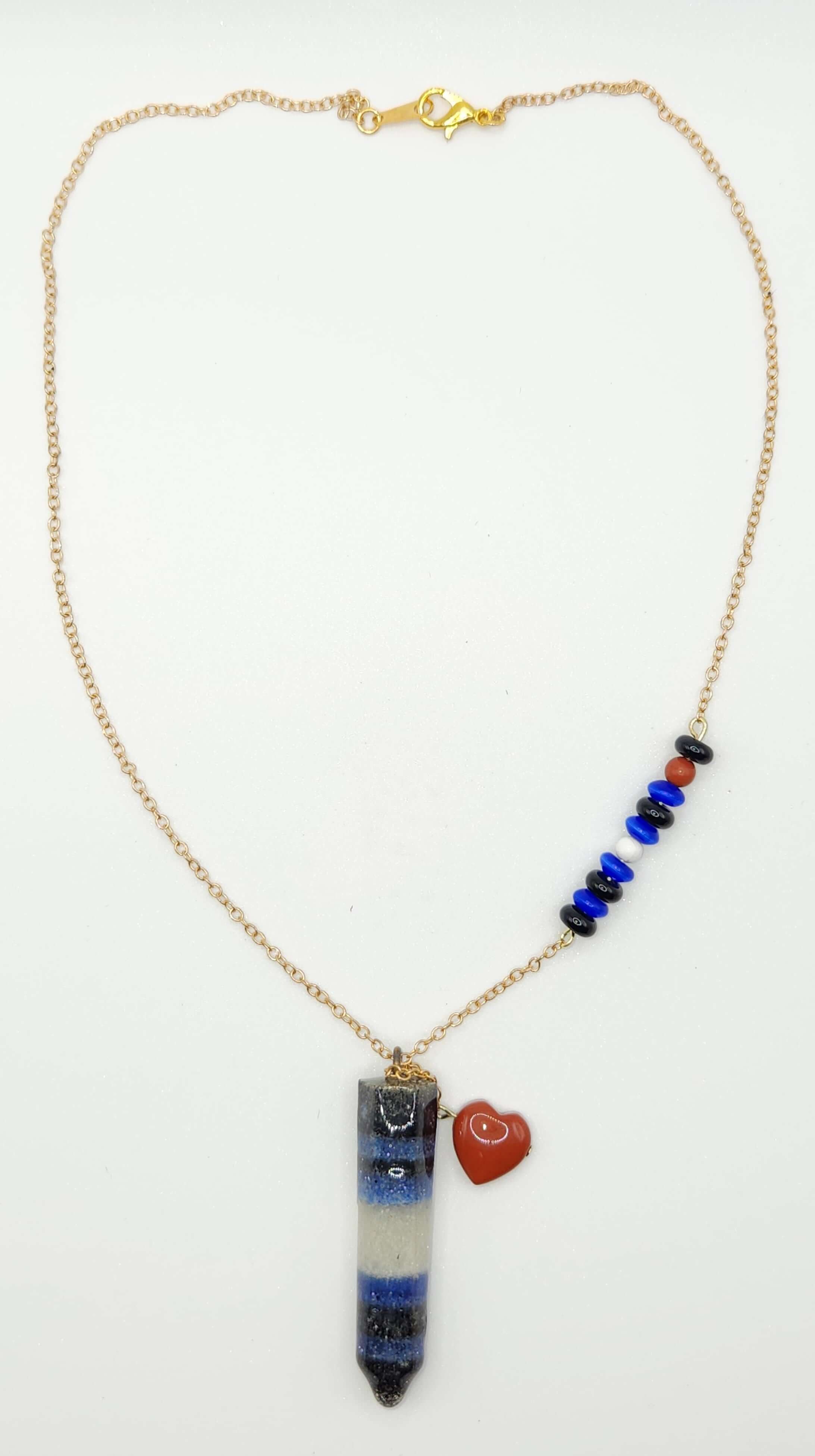 Leather Flag Pendant Necklace