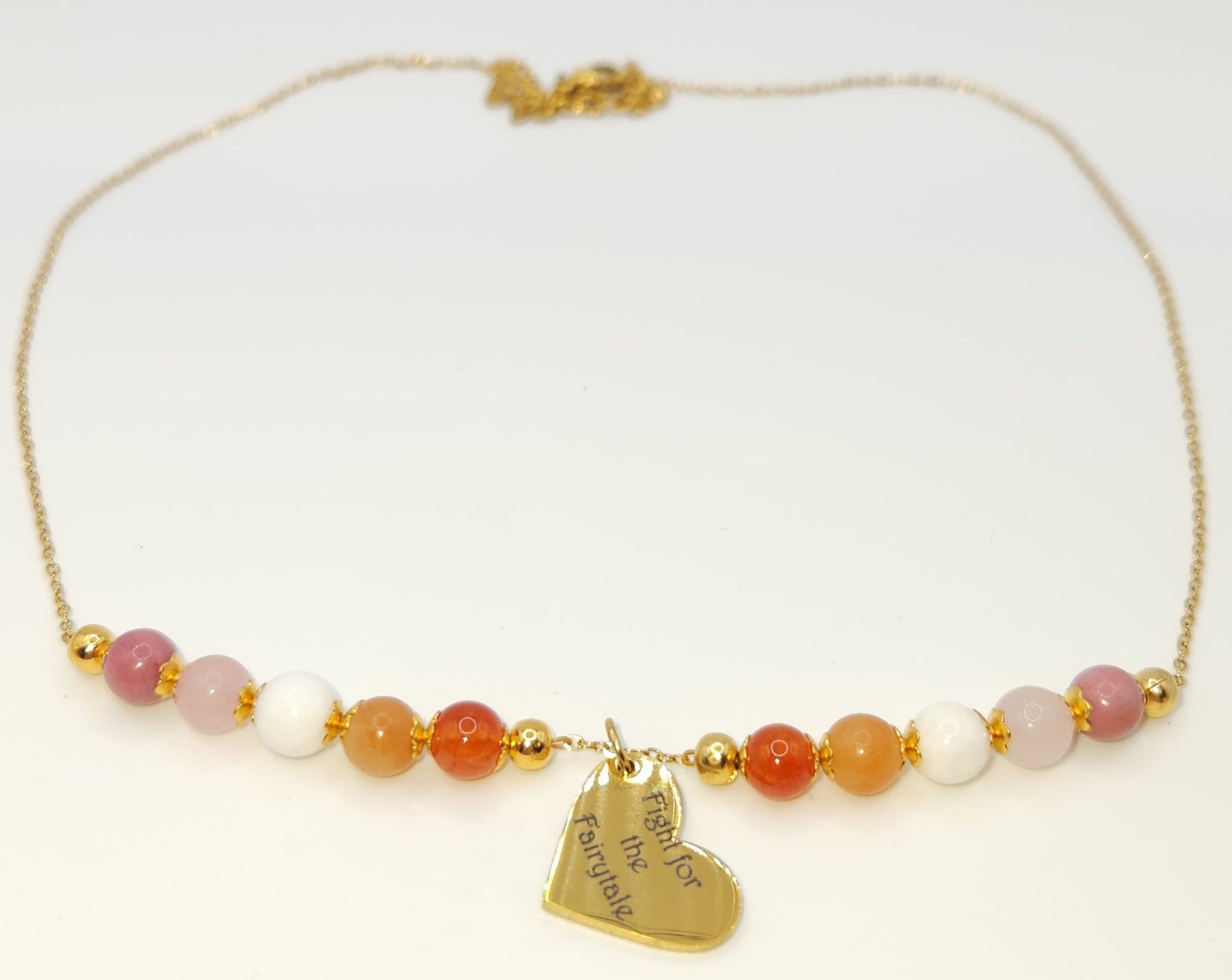 Lesbian Flag Heart Pendant Necklace