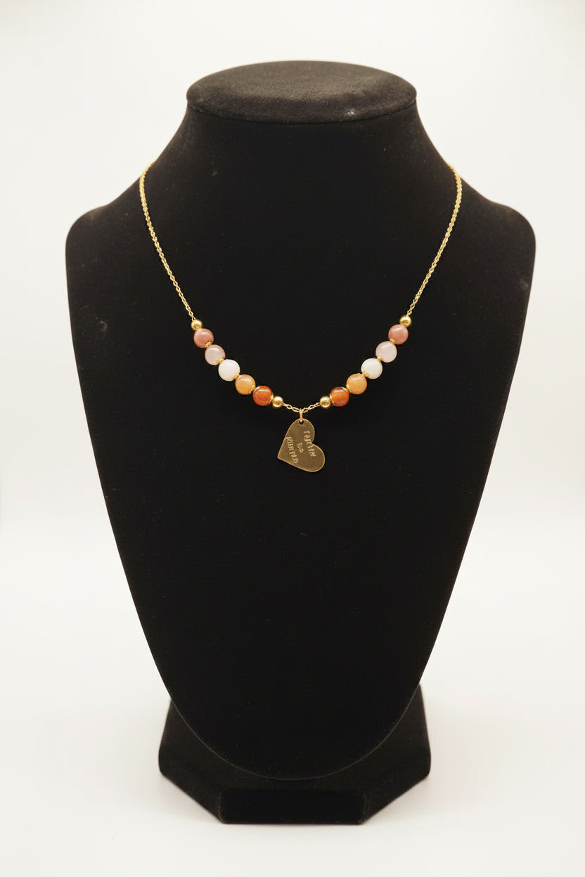 Lesbian Flag Heart Pendant Necklace