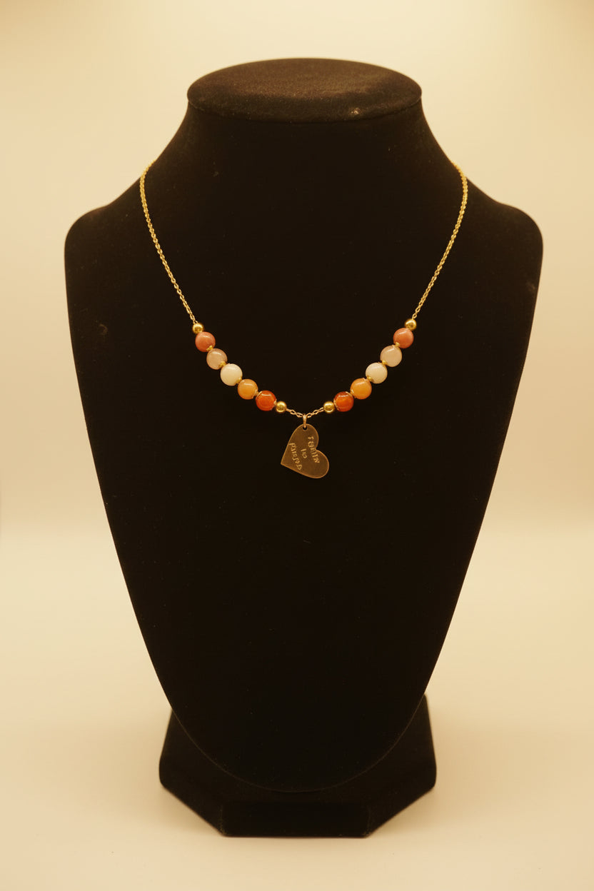 Lesbian Flag Heart Pendant Necklace